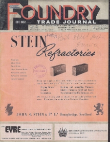 Foundry Trade Journal : with which is incorporated the iron and steel trades journal, Vol. 90, No. 1794