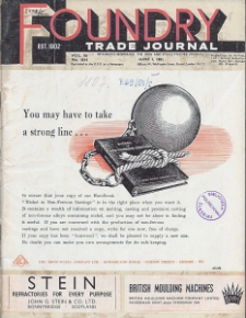 Foundry Trade Journal : with which is incorporated the iron and steel trades journal, Vol. 90, No. 1814