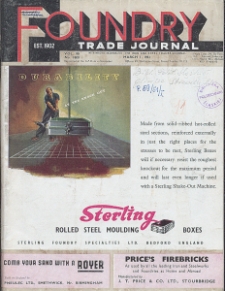 Foundry Trade Journal : with which is incorporated the iron and steel trades journal, Vol. 90, No. 1800