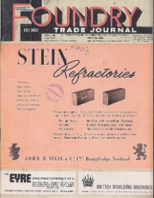 Foundry Trade Journal : with which is incorporated the iron and steel trades journal, Vol. 90, No. 1810