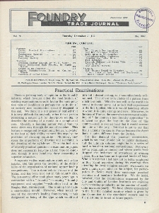 Foundry Trade Journal : with which is incorporated the iron and steel trades journal, Vol. 91, No. 1842