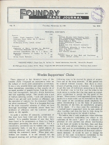 Foundry Trade Journal : with which is incorporated the iron and steel trades journal, Vol. 91, No. 1838