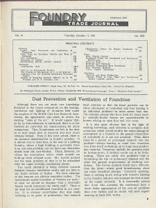 Foundry Trade Journal : with which is incorporated the iron and steel trades journal, Vol. 91, No. 1832