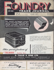 Foundry Trade Journal : with which is incorporated the iron and steel trades journal, Vol. 94, No. 1897