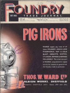 Foundry Trade Journal : with which is incorporated the iron and steel trades journal, Vol. 94, No. 1904