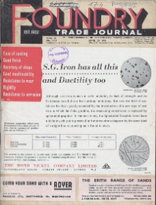 Foundry Trade Journal : with which is incorporated the iron and steel trades journal, Vol. 94, No. 1913