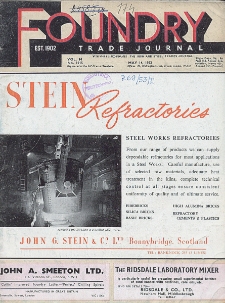 Foundry Trade Journal : with which is incorporated the iron and steel trades journal, Vol. 94, No. 1915