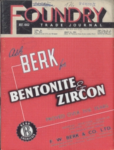 Foundry Trade Journal : with which is incorporated the iron and steel trades journal, Vol. 94, No. 1916
