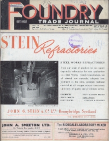 Foundry Trade Journal : with which is incorporated the iron and steel trades journal, Vol. 95, No. 1931