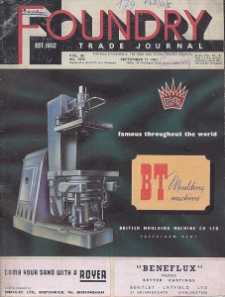 Foundry Trade Journal : with which is incorporated the iron and steel trades journal, Vol. 95, No. 1933