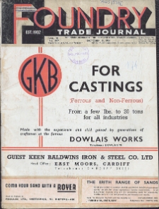 Foundry Trade Journal : with which is incorporated the iron and steel trades journal, Vol. 95, No. 1937