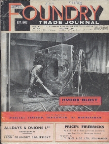 Foundry Trade Journal : with which is incorporated the iron and steel trades journal, Vol. 95, No. 1935