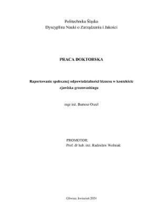 Raportowanie społecznej odpowiedzialności biznesu w kontekście zjawiska greenwashingu