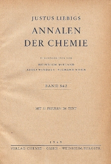 Justus Liebigs Annalen der Chemie. Band 562. Inhalt