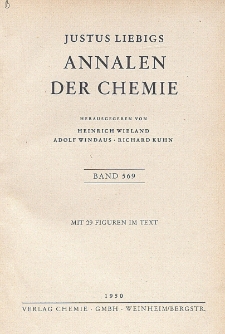 Justus Liebigs Annalen der Chemie. Band 569. Inhalt