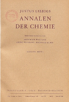 Justus Liebigs Annalen der Chemie. Band 570. Heft 2