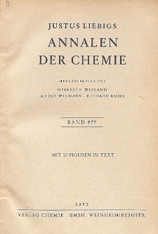 Justus Liebigs Annalen der Chemie. Band 577. Inhalt