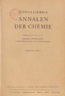 Justus Liebigs Annalen der Chemie. Band 576. Heft 2