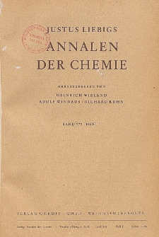 Justus Liebigs Annalen der Chemie. Band 573. Heft 1