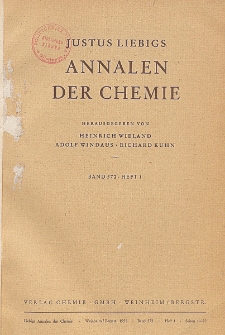 Justus Liebigs Annalen der Chemie. Band 572. Heft 1