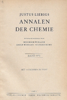 Justus Liebigs Annalen der Chemie. Band 572. Inhalt