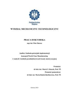 Analiza i badania potencjału implementacji koncepcji World Class Manufacturing w małych i średnich przedsiębiorstwach branży motoryzacyjnej