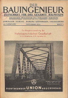 Der Bauingenieur : Zeitschrift für das gesamte Bauwesen, Jg. 26, Heft 9