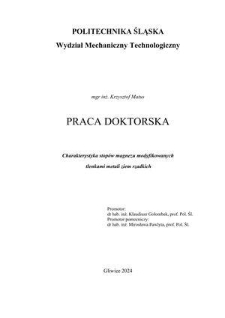 Recenzja rozprawy doktorskiej mgra inż. Krzysztofa Matusa pt. Charakterystyka stopów magnezu modyfikowanych tlenkami metali ziem rzadkich