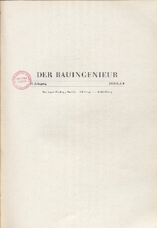 Der Bauingenieur : Zeitschrift für das gesamte Bauwesen, Jg. 27, Heft 8