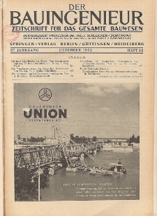 Der Bauingenieur : Zeitschrift für das gesamte Bauwesen, Jg. 27, Heft 12