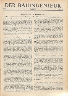 Der Bauingenieur : Zeitschrift für das gesamte Bauwesen, Jg. 28, Heft 6