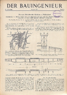 Der Bauingenieur : Zeitschrift für das gesamte Bauwesen, Jg. 28, Heft 8