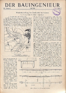 Der Bauingenieur : Zeitschrift für das gesamte Bauwesen, Jg. 28, Heft 7