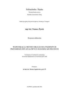 Recenzja rozprawy doktorskiej mgra inż. Tomasza Żyrka pt. Weryfikacja metod obliczania poziomych przemieszczeń stalowych ścianek szczelnych