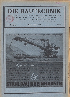 Die Bautechnik, Jg. 29, Heft 1