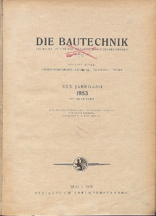 Die Bautechnik, Jg. 30, Inhalts-Verzeichnis