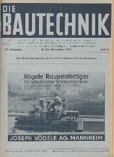 Die Bautechnik, Jg. 29, Heft 11