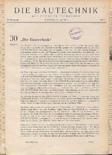 Die Bautechnik, Jg. 30, Heft 1