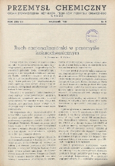 Przemysł Chemiczny. Organ Chemicznego Instytutu Badawczego i Polskiego Towarzystwa Chemicznego. Rocznik (30) VII. Nr 9