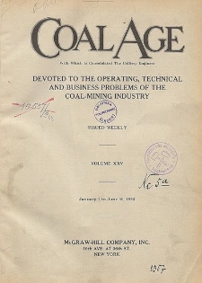 Coal Age : devoted to the operating, technical and business problems of the coal-mining industry, Vol. 25, Index