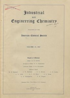 Industrial and Engineering Chemistry : industrial edition, Vol. 19, No. 1