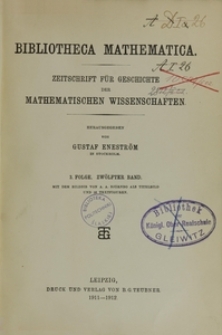 Bibliotheca Mathematica, Bd. 8, 1907-1908